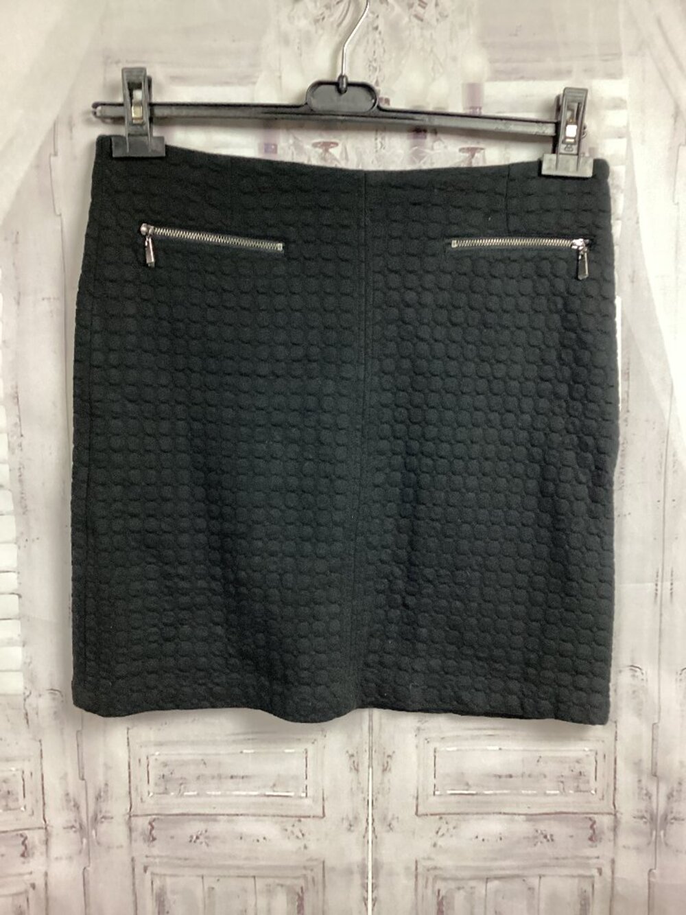 Laundry by Shelli Segal Black Midi Pencil Skirt Zipper Details NWT 8